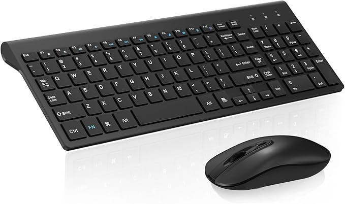 cimetech EasyTyping KF10 Wireless Keyboard and Mouse Combo, [Silent Scissor Switch Keys][Labor-Saving Keys]Ultra Slim Wireless Computer Keyboard and Mouse, Easy Setup for PC/Laptop/Mac/Windows - Black by cimetech