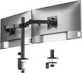 monTEK Heavy-Duty Dual Monitor Stand for 17-32", 22 lbs Each | Adjustable dual monitor mount, full-motion arms, clamp/grommet bases, cable management and VESA 75/100 by monTEK