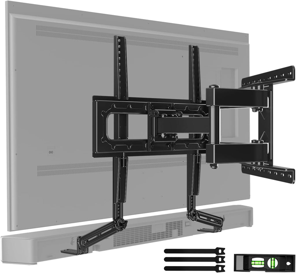 HOME VISION Full Motion TV Mount Soundbar Bundle for 26-70" TVs, 132 lbs by HOME VISION