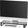 IRIS USA 1-Tier Multi-Purpose Modern PC Monitor Organizer Stand with Metal Legs, Ergonomic Desktop and Countertop Riser for Computer Laptop TV Kitchen Pantry and Closet Organization, Black | Elevates monitors and laptops while organizing keyboards, off... by IRISUSA