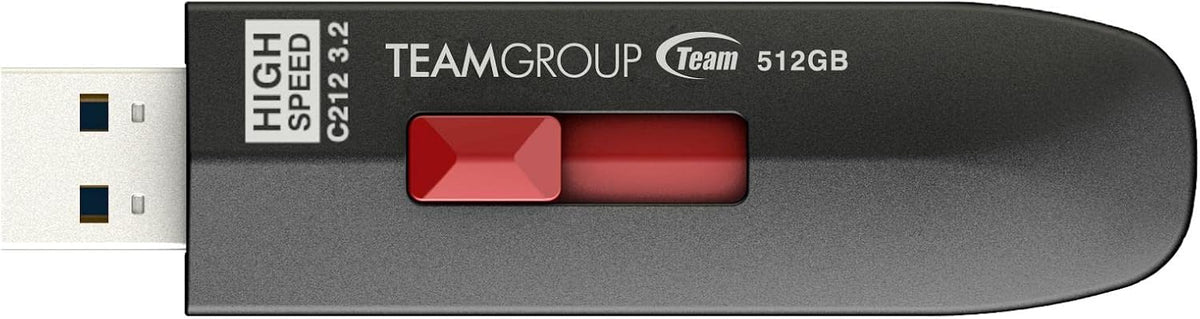 TEAMGROUP C212 Extreme Speed 512GB 1000/800MB/s USB 3.2 Gen 2 Easy Push-and-Pul Flash Thumb Drive External Data Storage Memory Stick Compatible with Computer/Laptop/PS4 PS5 TC2123512GB01 by TEAMGROUP