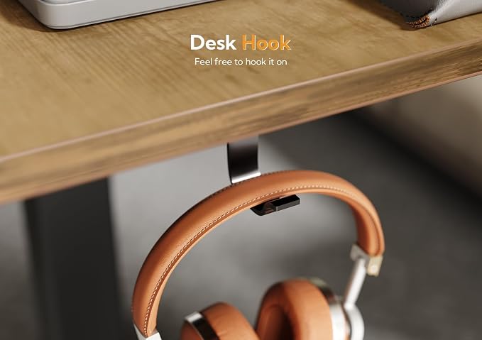 Claiks Mobile Rolling Desk Small Portable Laptop Cart on Wheels, 28" Brown | Rolling Adjustable Desk, Lockable Wheels, Gas Spring Lift, Side Hook, Easy Assembly - Image 6