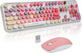 Wireless Keyboard and Mouse Sets,Reliable 2.4 GHz Connectivity for PC,Laptop,Smart TV and More (White Colorful) by FOPETT