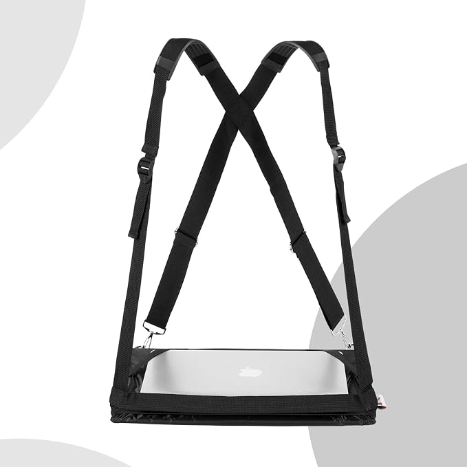 Laptop Harness - Wearable Laptop Stand for Up to 17" Laptops, Tablets & E-Readers - Adjustable Straps, Includes Memory Foam Mouse Pad - Image 4