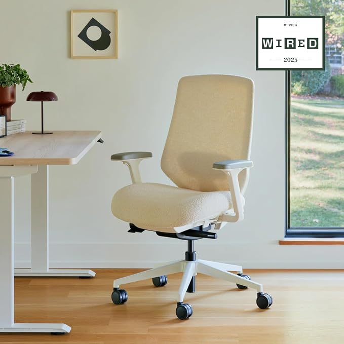 Branch Ergonomic Chair Pro, Mesh Office Chair with 14 Points of Adjustment | Height, Depth and Tilt Adjustable, 5D Armrests, Forward Tilt, Smooth Recline, and Lumbar Support, Ivory Boucle - Image 3