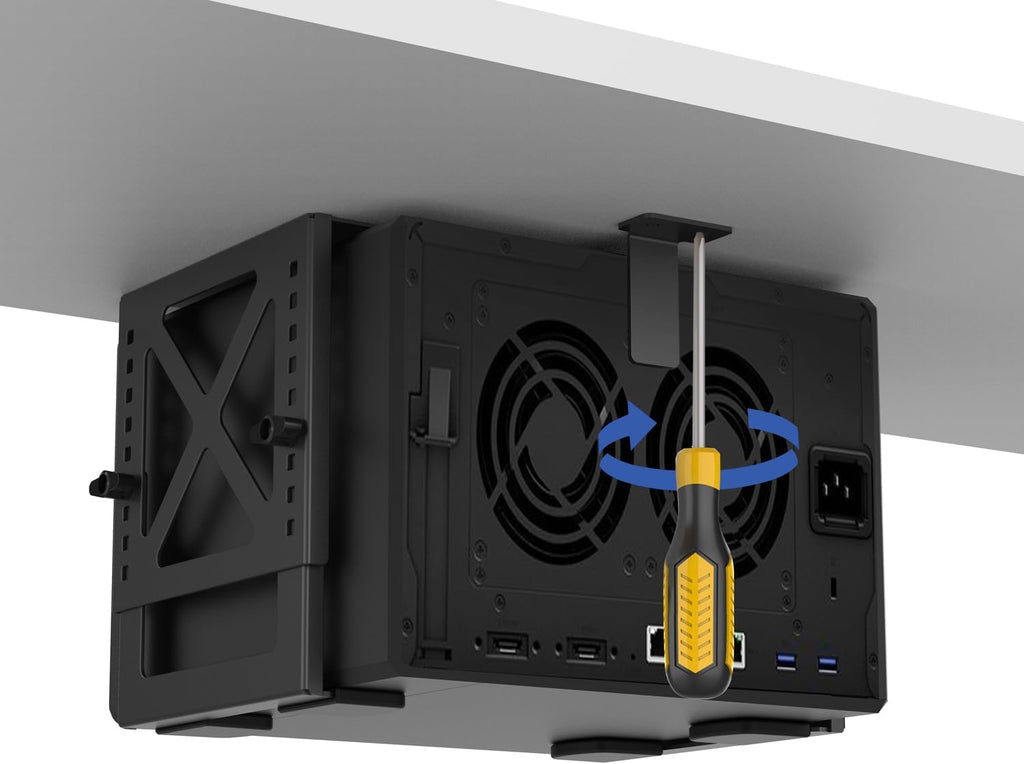 Adjustable Under Desk PC or NAS Mount Bracket Holder，Compatible with Desktop NAS(Network Attached Storage),CPU,UPS,Small Form Factor Desktop Tower.Xbox Series x,OptiPlex7000/7010 - Image 7