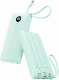 VRURC Portable Charger Power Bank, Built-in 4 Cables & 2 Ports 10000mAh | LED Display Slim Battery Pack,Compact Travel Essential Portable Phone Charger 5 Output for Multi Devices,Student/Teens(1Pack) by Home