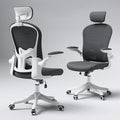 Ergonomic Mesh Office Chair, Black | Adjustable Lumbar Support and Headrest,Ergonomic Home Office Chair, Flip-Up Arms 90-120° Tilt Lock Rolling Swivel Work Chair by TLLMOON