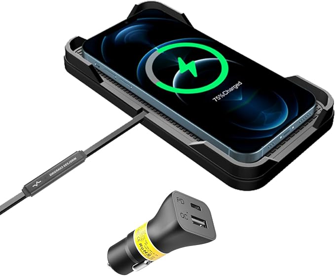 Wireless Charger Car Charging pad,Polmxs 15W Fast Wireless Phone Charger Cell Phone Cordless Charging mat Compatible with iPhone 11/12/12/14/15 Galaxy S21/S22/S23/24 (C12Y) by POLMXS