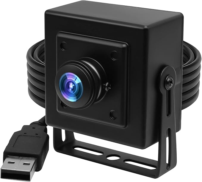 ELP 180degree Fisheye Lens Wide Angle USB Camera 1080P Mini Box Webcam 1080P High Speed UVC USB2.0 PC Camera CMOS OV2710 100fps 60fps 30fps Video Webcam for Computer, Laptop, Jetson Nano by ELP