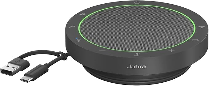 Jabra Speak2 55 Wireless Bluetooth Speakerphone - Portable Speaker with 4 Noise-Cancelling Mics, 50mm Full-Range Speakers & Wideband Audio - Certified Microsoft Teams Speaker - Dark Grey by Jabra