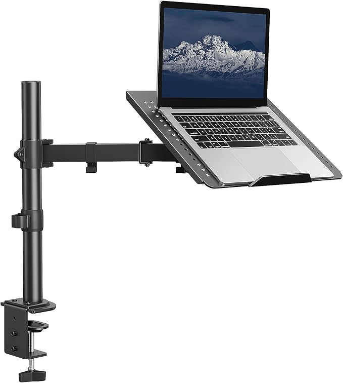 HUANUO Laptop Desk Mount - 17' to 32' Monitor Arm, Ventilated Tray, Fully Adjustable with Tilt, Swivel & Rotation, Holds up to 22 lbs - Image 8