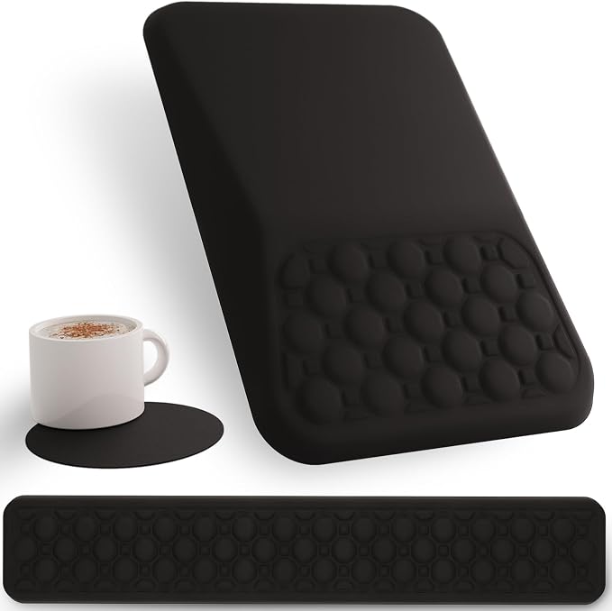 Ospelelf Keyboard Wrist Rest Ergonomic Mouse Pad with Wrist Rest, Arm Wrist Rest for Computer, Office and Gaming,Black by OspelelfOfficeSupplies
