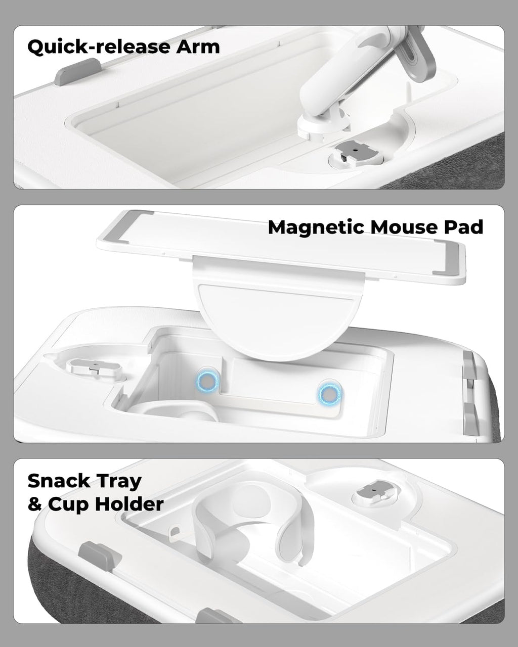 Laptop Lap Desk with Pillow Stand, 360° Tablet Holder - Image 4