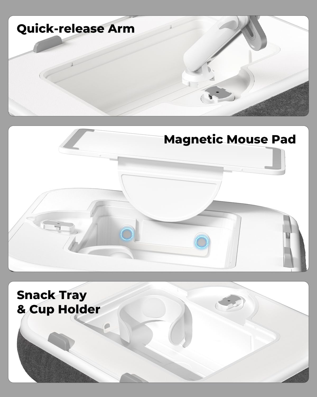 Laptop Lap Desk with Pillow Stand, 360° Tablet Holder - Image 4