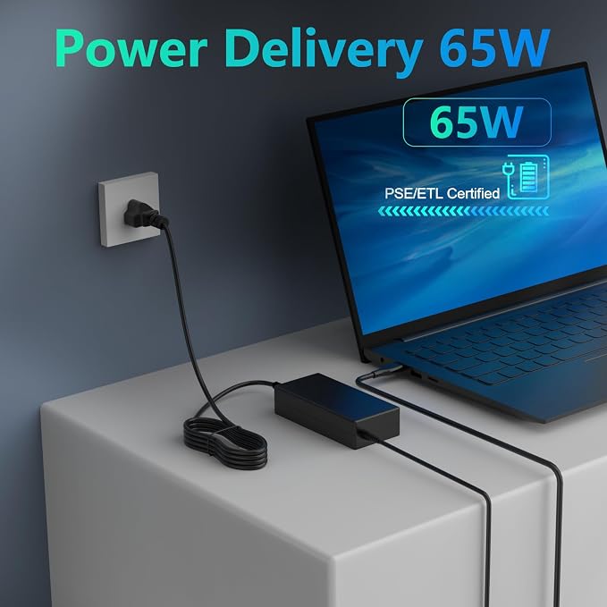 Universal 65W 45W USB C Laptop Charger Compatible with HP Chromebook | for HP/Lenovo/Asus, Chromebook Charger, Laptop Charger Type C, Fast Charging, Power Adapter Supply Cord - Image 6