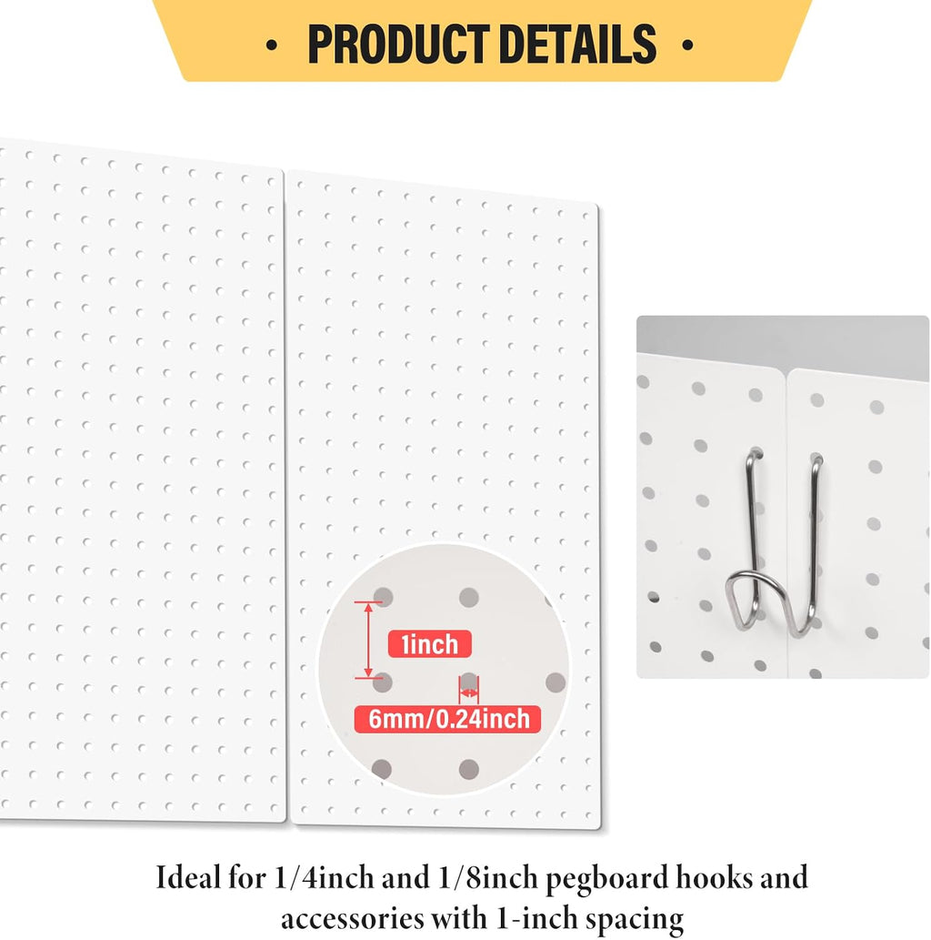 DEWEL 2 Pack Metal Pegboard, 23x12 Inch Pegboard Wall Organizer with Hooks - Image 6