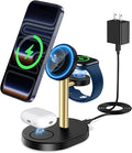 2026 3 in 1 Wireless Charging Station for Apple MagSafe Charger, 15W Fast Magnetic Mag-Safe Charger Stand for iPhone 17 16 15 14 13 12 Apple Watch AirPods Series GoldBlack by Hevanto