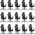 Marsail Ergonomic Office Chair Ergonomic Gaming Chair with Lumbar Support, 2D Headrest, Adjustable Armrests, Contoured Seat Cushion, Computer Desk Chair with Wheels for Home and Office, Pack of 15 by Marsail