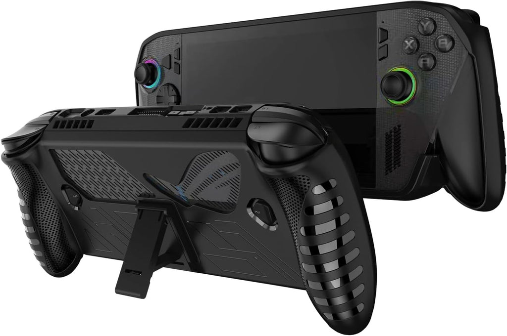 Protective Cover Case for ASUS ROG XBOX Ally X/Ally Gaming Handheld Console with Stand Base, Shockproof TPU Protector Cover for ROG XBOX Ally X Accessories (Black) - Image 4