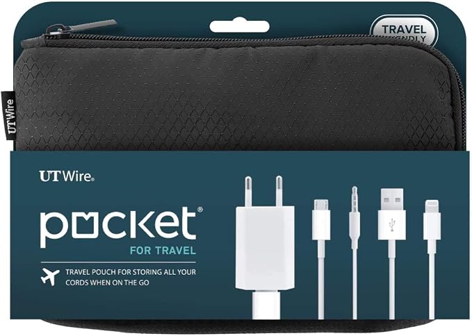 UT Wire Travel Tech Case and Laptop Charger Kit, 1 Pack, Black - Image 2