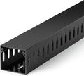 1.4"H x 1.6"W Cable Raceway, 12ft Under Desk Wire Management Channel, Black | Slotted Wire Duct, 4 Pack (3 ft Each), Heavy-Duty PVC Cable Management for Server Racks, Network Cables & Electrical Cabinets by ZhiYo