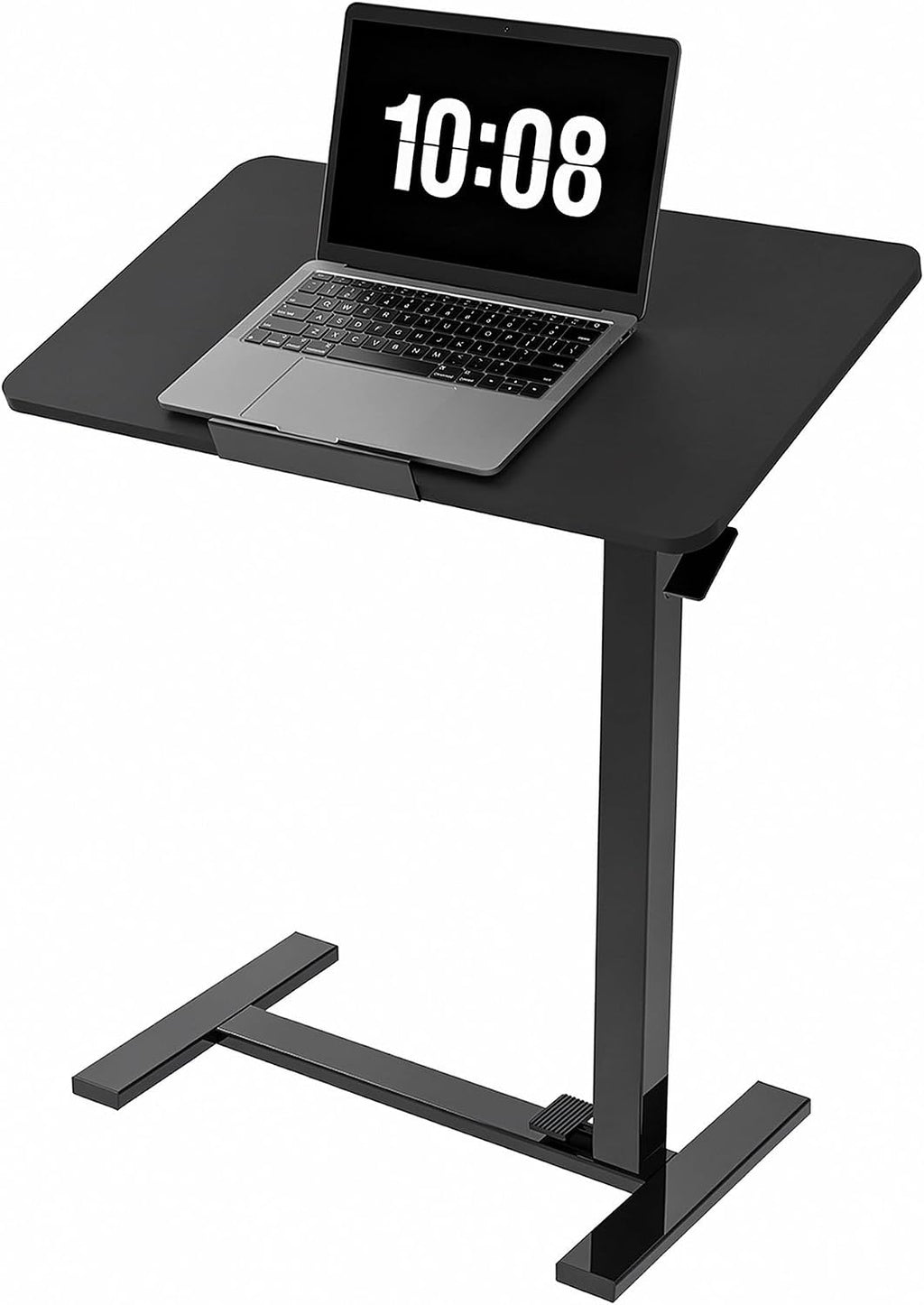 DUMOS Overbed Table with Wheels, Height-Adjustable Bedside Table, Black by DUMOS