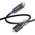 USB C Fiber Optic Cable with Side Screw Lock 33 FT, 10Gbps USB 3.2 Gen2 Active USB C Cable with German Chip,Ultra Slim & Long Distance for Industrial Camera,Machine Vision,Conference Camera by DavVision