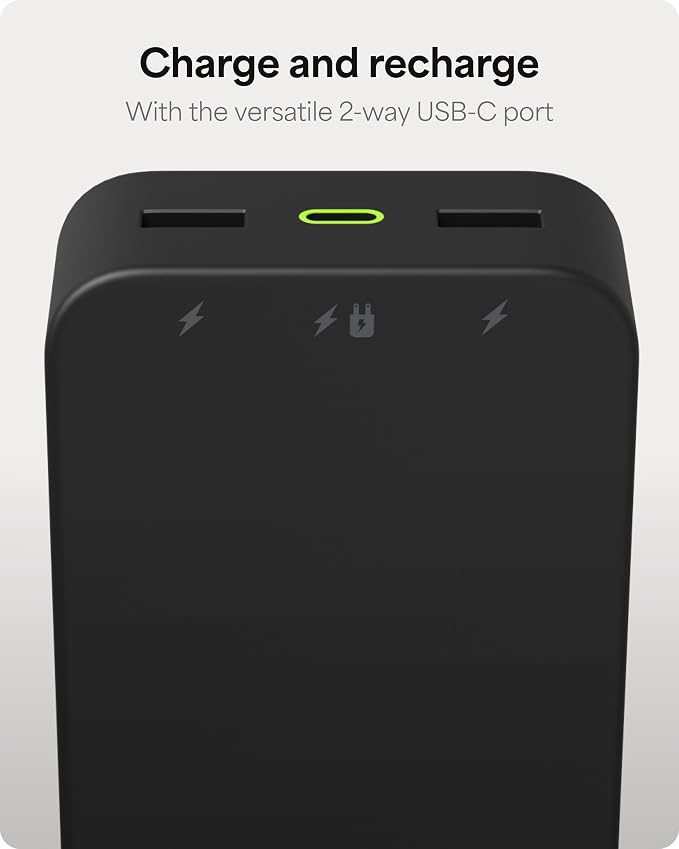 mophie Powerstation XL Power Bank 2023-20,000 mAh Large Internal Battery, (2) USB-A Ports and (1) 20W USB-C PD Fast Charging Input/Output Port, Travel-Friendly - Image 5