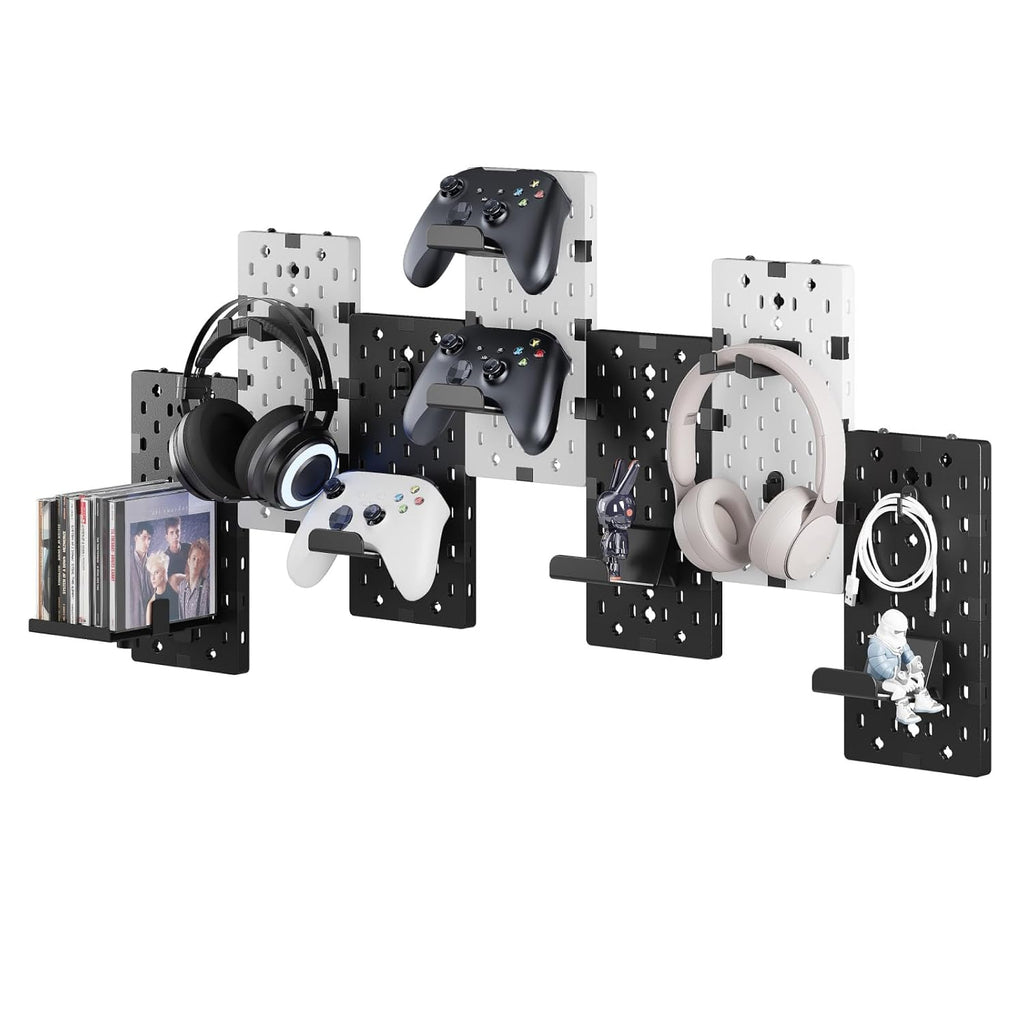 PEGZONE Controller and Headphone Holder Wall Mount, 7pcs, Black & White by PEGZONE