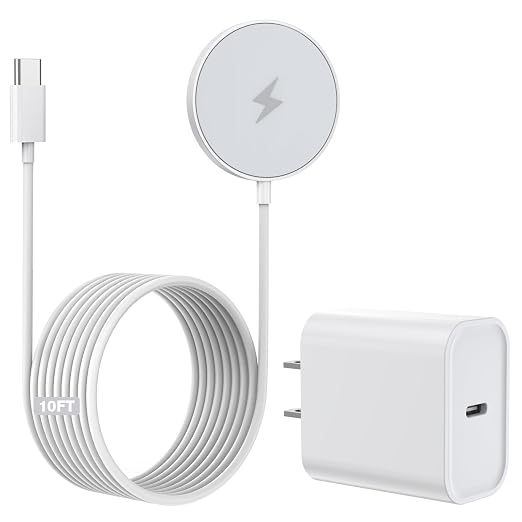 10FT Magnetic Wireless Charger,15W Fast Apple Mag-Safe Charger for iPhone 17/16/15 PD with USBC Apple Fast Charging Block 10Foot Quick Charge for iPhone 17/17 Air/17 16 15 Pro/Pro Max/14/13/12/AirPods by VOWSVOWS