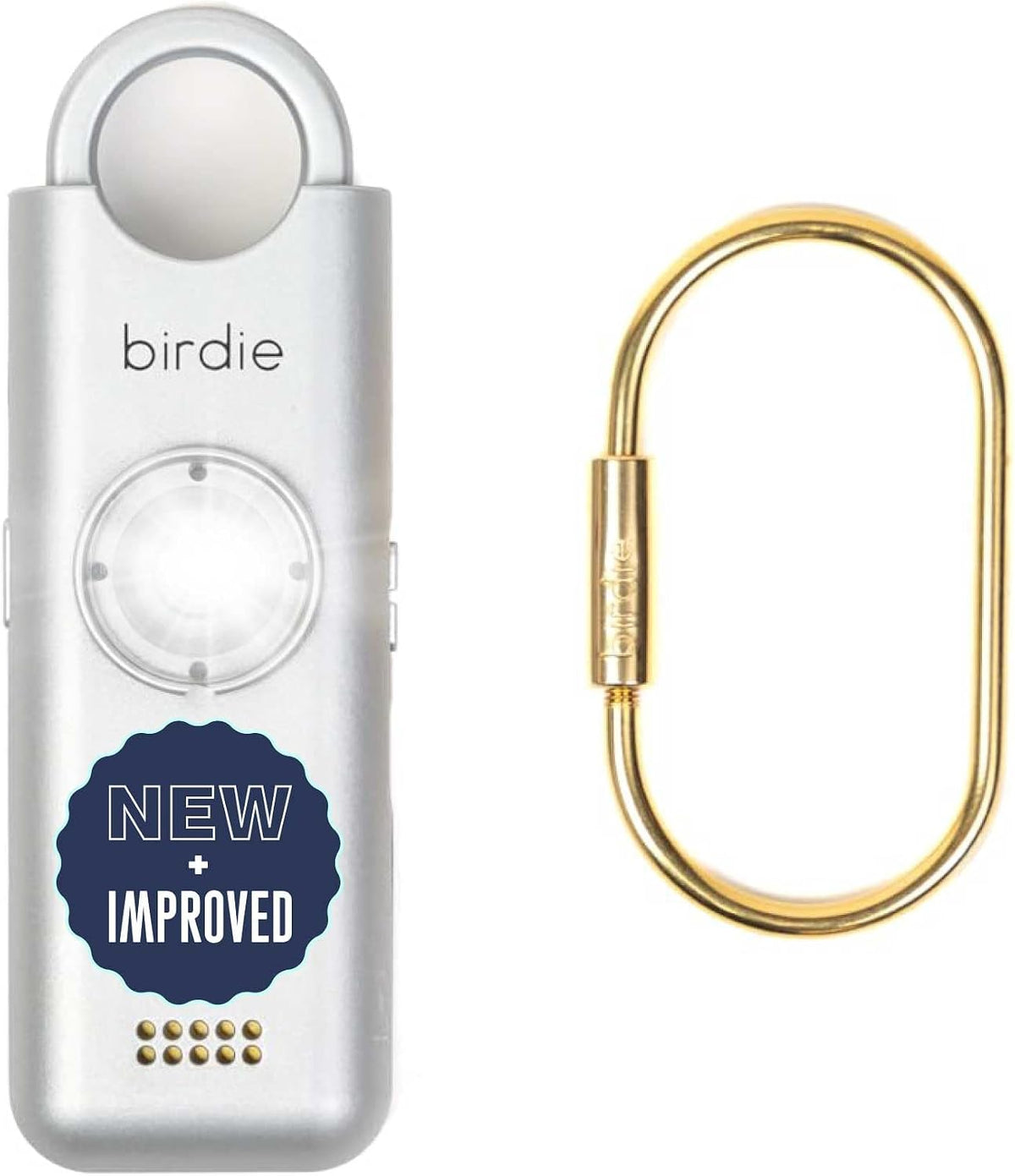 She’s Birdie 3.0 New Version – The Original Personal Safety Alarm for Women by Women–Loud Siren, Flash Light and Rechargeable Battery in a Variety of Colors (Metallic Silver Gray) by She's Birdie