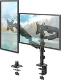 PUTORSEN Dual Monitor Stand for 17-32 Inch Screens, VESA 75/100 | Full motion dual monitor desk mount supports 19.8 lb per arm with tilt, swivel, rotation and C-clamp or grommet base. by PUTORSEN