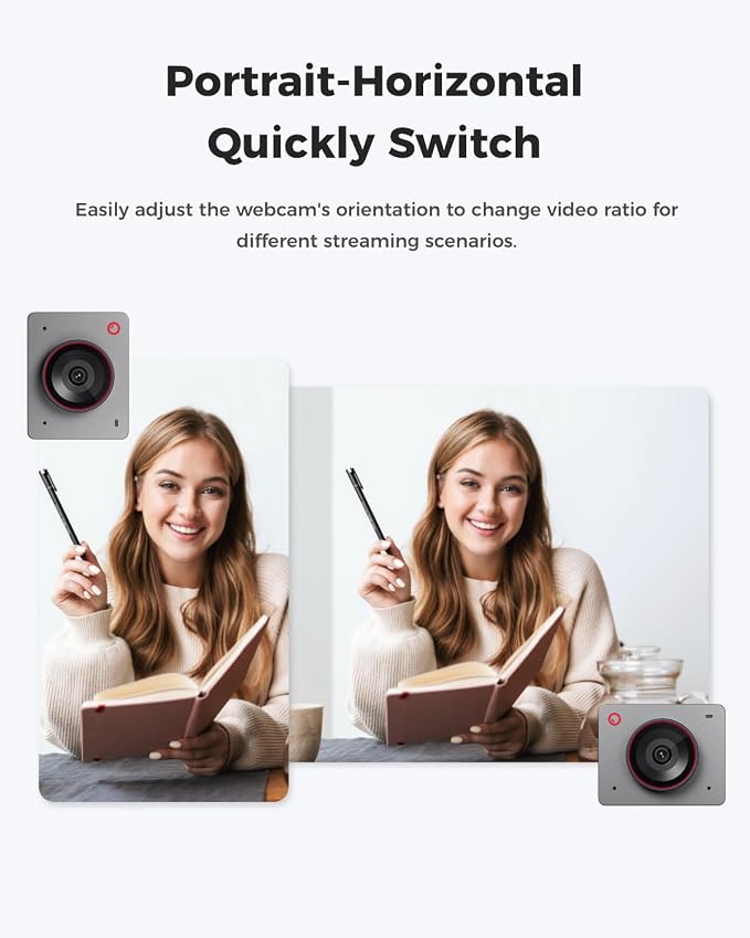 OBSBOT Meet 2-4K Webcam for PC with 1/2" Sensor, AI Framing & Autofocus | Beauty Mode, Lightweight, Gesture Control, HDR, Dual Microphone, 60 FPS, Web Cam for Streaming, Meeting, Gaming. (Space Grey) - Image 9