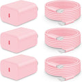 20W Fast Charger for iPhone 17/16/15 with 6FT Cable [3-Pack] - Light Pink | USB-C Wall Charger & C-to-C Cable, Compatible with iPhone 17/16/15 Series, USB-C iPad Pro/Air/Mini & More by CXX
