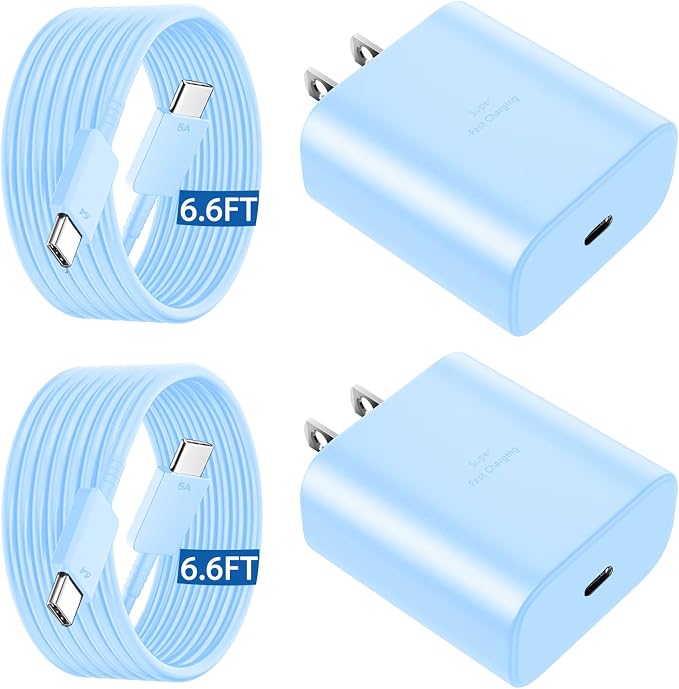 45W USB C Super Fast Charger Type C Charger Fast Charging Android Phone Charger Block with 6.6FT Type C Charging Cable for Samsung Galaxy S26 Ultra/S26/S26+/S25/S25 Ultra/S25+/S24 Ultra/S23 Ultra/S22 by Vilive