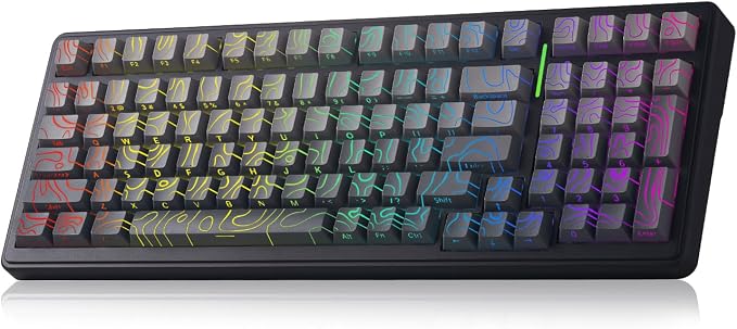 Aula F99 Keyboard Gaming,Wireless Mechanical Keyboards Creamy Sound | Computer Bluetooth Keyboard Full Size Hot Swappable RGB Backlit w/8000mAh Battery,Gradient Grey Tri-Mode BT/2.4GHz/USB by LEOBOG