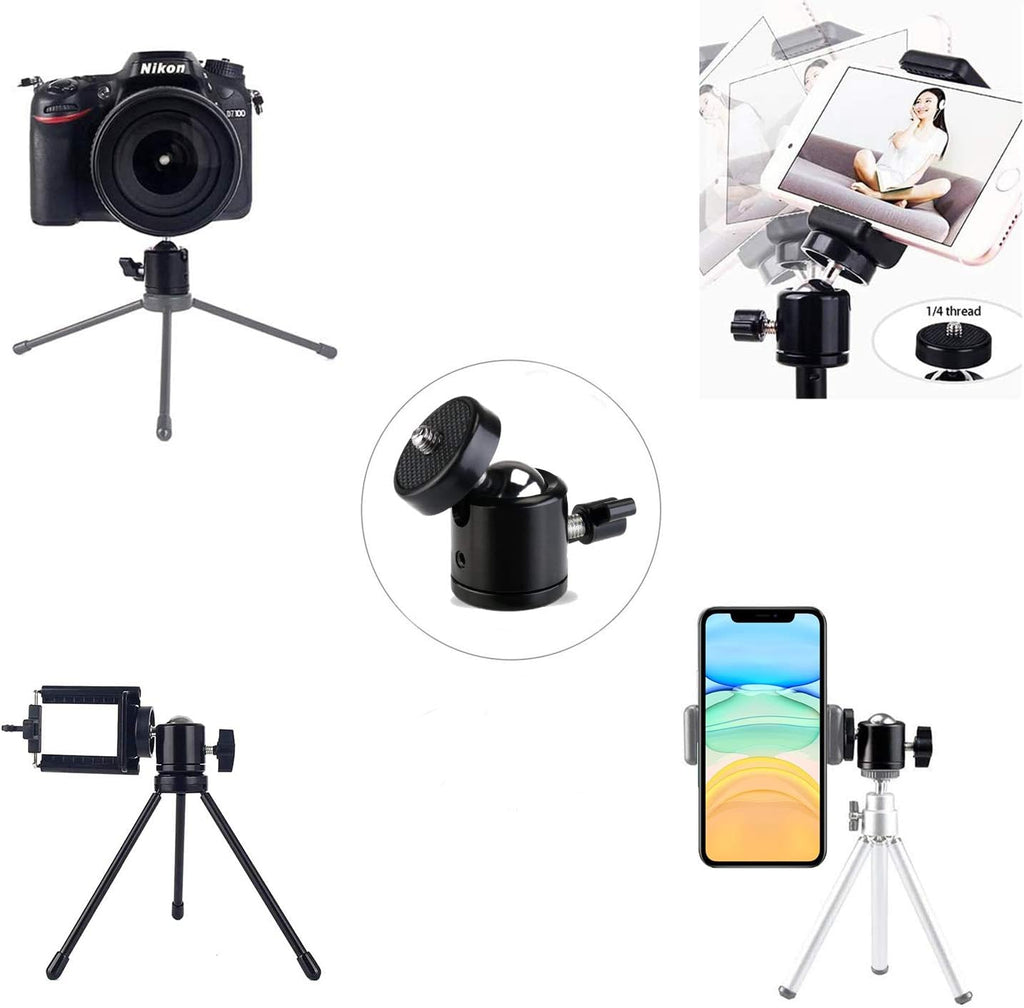 Universal 1/4" Swivel Mini Ball Head Screw Tripod Mount（2 Pack）, EszkozTA360 Degree Rotating Mount Base Adapter for DSLR Cameras HTC Vive Tripods Monopods Camcorder Light Stand… - Image 7