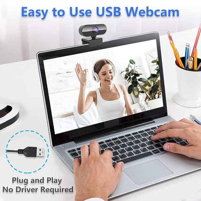 FWV Webcam with Microphone&1080P HD Web Cam,Stand for PC/MAC/Laptop/Desktop, Wide Angle Web Cameras for YouTube,Skype,Zoom,Xbox One,Video Calling,Studying and PS4 - Image 5