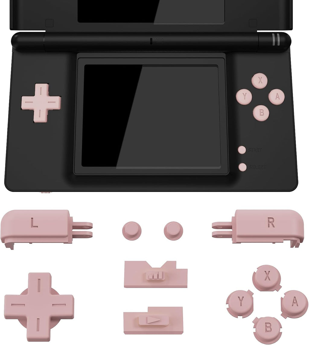 eXtremeRate Cherry Blossoms Pink Replacement Full Set Buttons for Nintendo DS Lite Handheld Console, Custom D-pad A B X Y Start Select R L Power Volume Keys for Nintendo DS Lite NDSL - Console Without - Image 5
