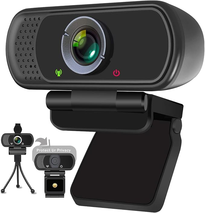 XPCAM HD 1080p Webcam with Microphone,USB Web Camera for Computer PC Laptop | PC Webcam with Cover/Tripod,110°FOV Wide Angle,Plug&Play Streaming Computer Camera for Laptop Mac Zoom,Teams,Twitch Gaming by XPCAM