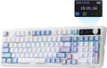 EPOMAKER TH99 PRO 96% Mechanical Keyboard with Screen & Knob, 10000mAh | 2.4Ghz/BT, Hot Swap, Custom Driver, RGB Backlit, PBT Keycap, Wireless Gaming Keyboard for PC/Mac (Blue&White, Creamy Jade) by EPOMAKER