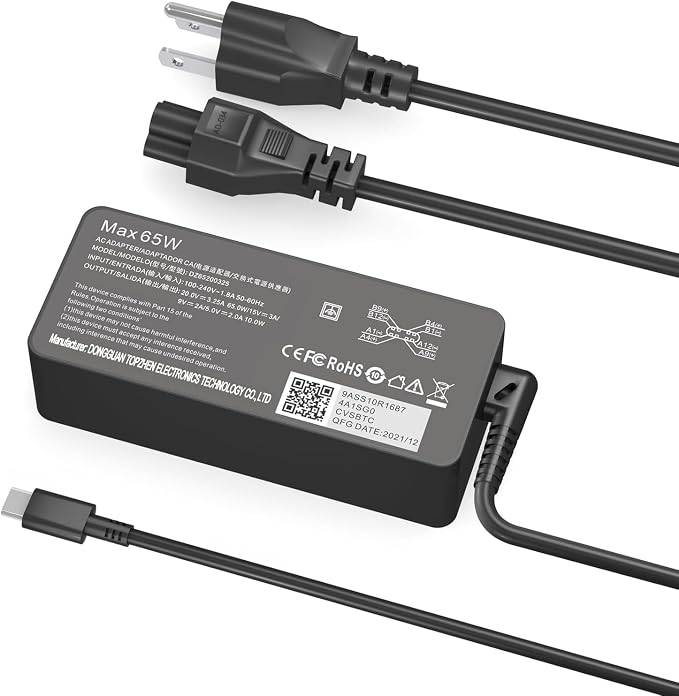 Dzytnsy 65W USB C Charger Compatible with Lenovo Thinkpad/Yoga/Chromebook Laptop Computer 65W 45W USB C Fast Power Adapter - Image 2