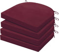 HARBOREST Outdoor Chair Cushions Set of 4, Water Resistant Patio Chair Cushions with Ties, Outdoor Seat Cushions for Patio Furniture, 17"x16"x2", Burgundy by HARBOREST