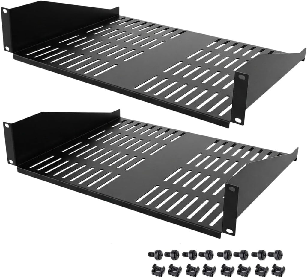 2U Server Rack Shelf, Ventilated Cantilever Tray, 14 inches Depth by Pxoerzy