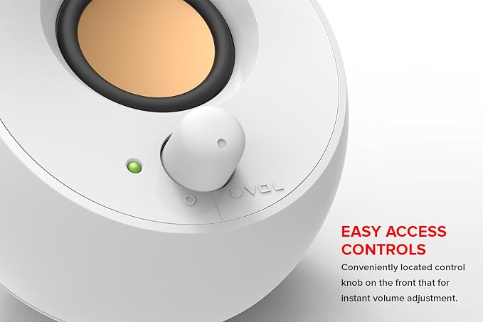 Creative Pebble, 2.0 USB Desktop Stereo Speakers for PC/Laptop, White | USB-Powered, 2.0 Speaker, Compact, Stereo, PC Speakers, Laptop Speakers, Minimal Design, Desktop Audio, White - Image 5