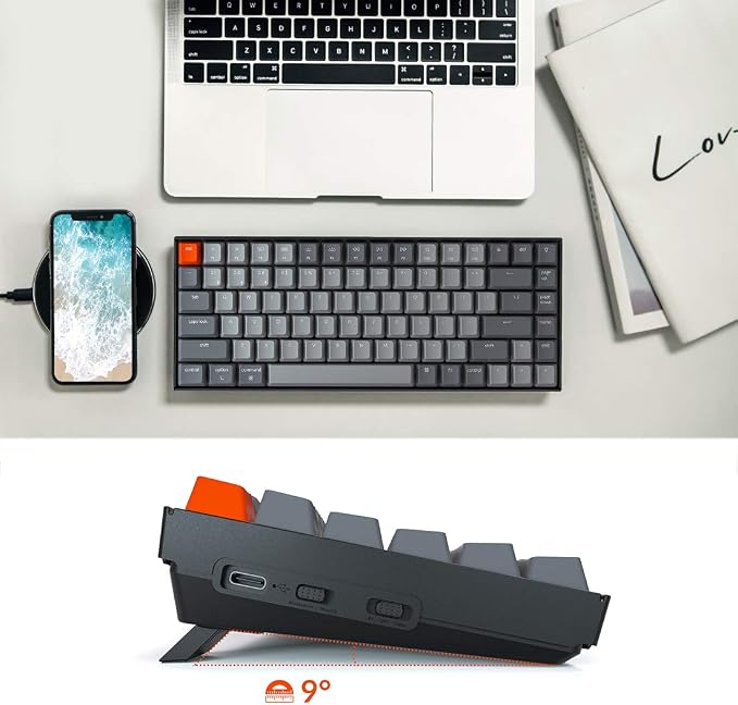 Keychron K2 75% Layout Bluetooth Wireless Mechanical Keyboard Super Switch/White LED Backlit/USB C/Anti Ghosting/N-Key Rollover, 84 Keys Gaming Keyboard for Mac Windows-Version 2 - Image 7
