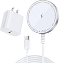 MagSafe Charger Magnetic Wireless Charging iPhone 17-12 & Airpods Series | [Apple MFi Certified]Aluminum Alloy Heat Dissipation, Strong Magnet, 5FT Long Cable Reach in Desk & Bedside, with 20W Adapter by WirelessCharger