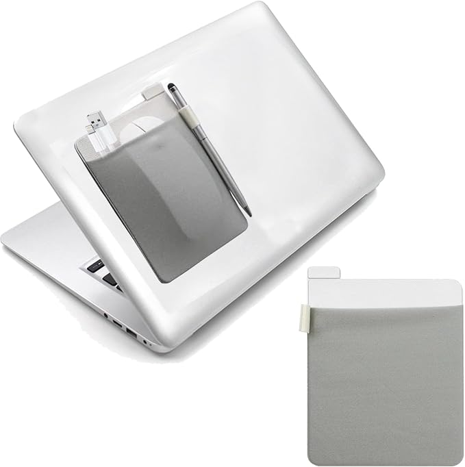 Portable External Hard Drive Carrying Case Sleeve Storage for Laptop, Reusable Adhesive Stick On Holder for Computer Accessories Wireless Mouse/Earphones/USB Cable,Travel Pocket Pouch by Unknown