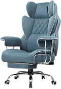 GTPLAYER Gaming Chair,Office Chair with Pocket Spring Lumbar Support, Ergonomic Comfortable Wide Office Desk Computer Chair with Outward Fixed Soft Armrests and Footrest (Fabric, Blue) by GTPLAYER